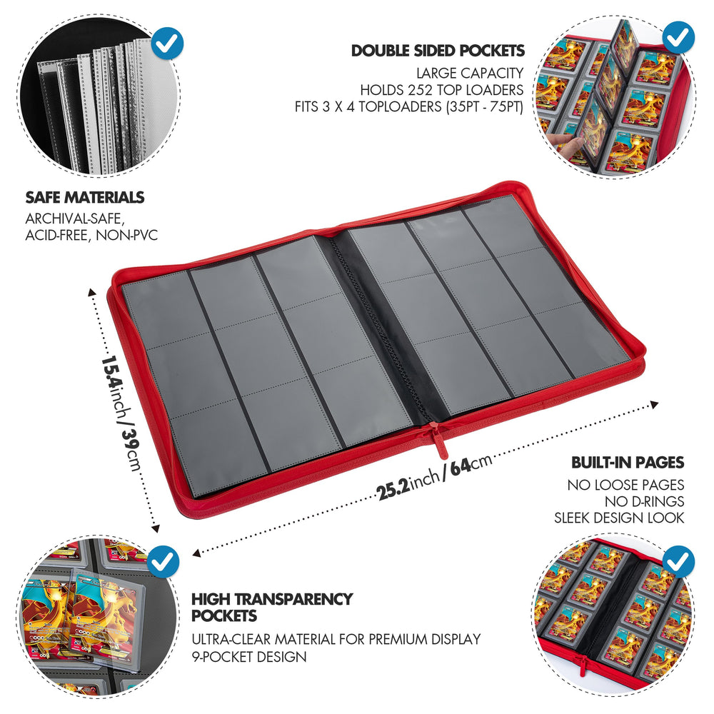 FunGuys Toploader Binder durable zipper closure keeps contents secure
