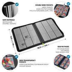 FunGuys Toploader Binder zipper closure fully secures cards against spills and dust