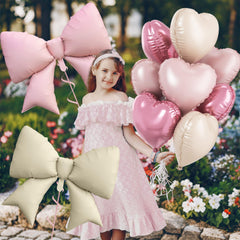 FunHot cream bow balloon adds a grand decorative touch