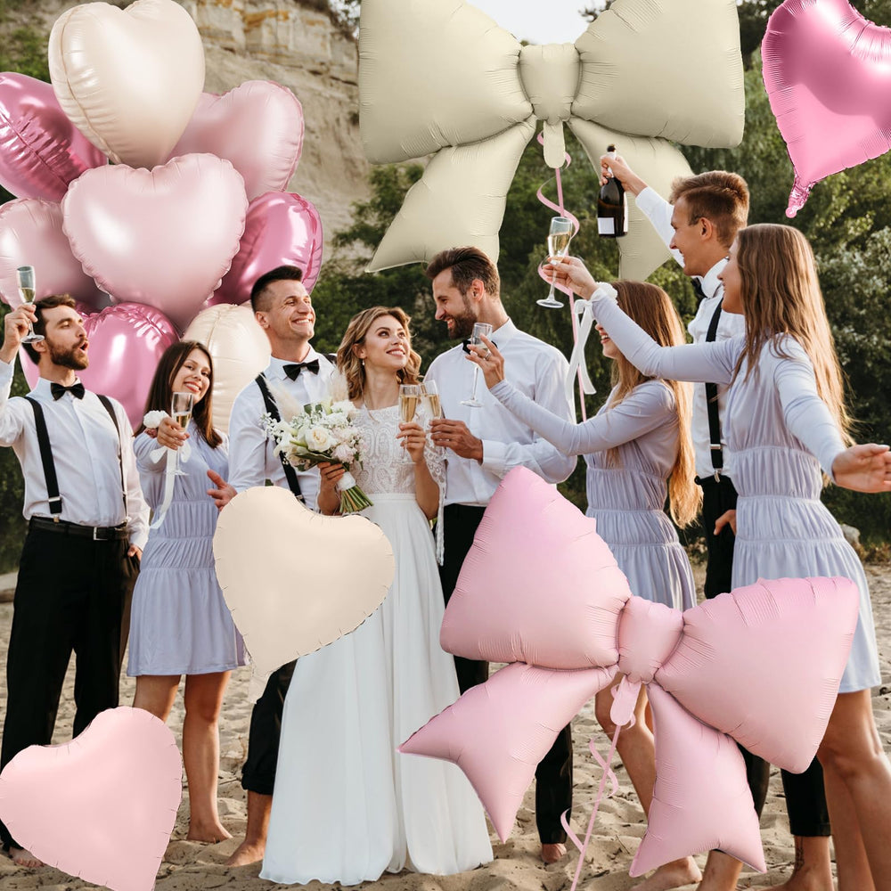 FunHot pink bow balloon delivers dramatic 38-inch focal point