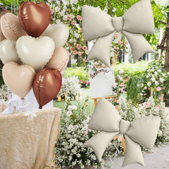 FunHot wedding and baby shower decor ideas with brown and cream balloons