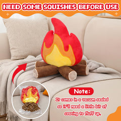 FunisFun Bonfire Plush on a couch adds warm, inviting vibes.