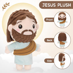 FunisFun Jesus plush in hug-sized design, easy to carry on trips.