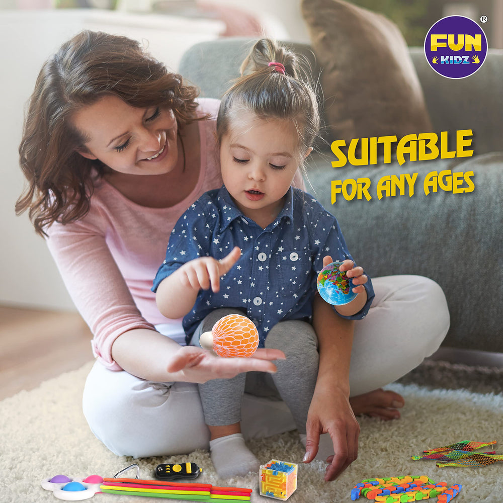 FUN KIDZ Gift Fidget Box contents include 24 toys for versatile play
