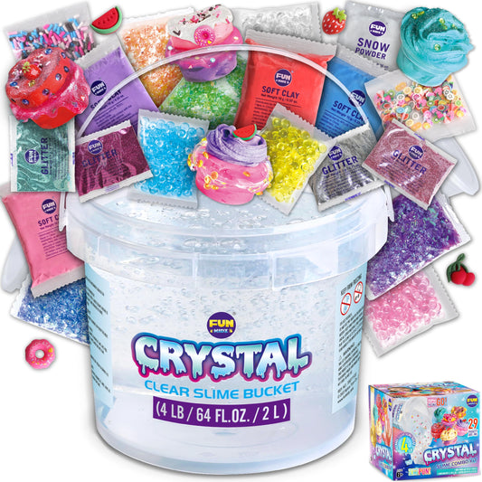 FunKidz glassy clear slime bucket ready for imaginative kid play