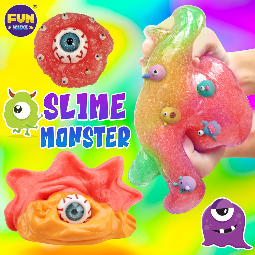 FUN KIDZ Glow in the Dark Slime Kit illuminates during night play