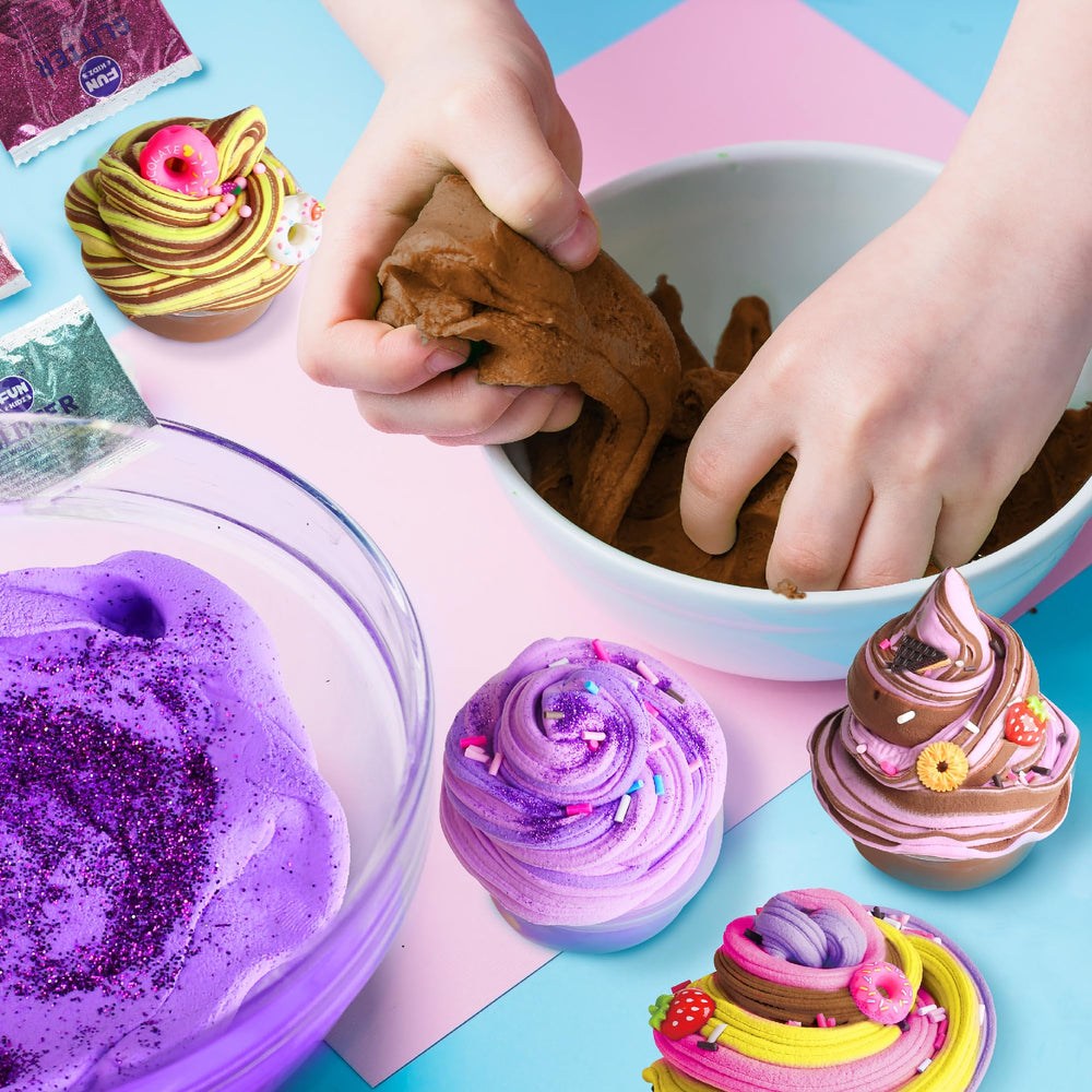 FUN KIDZ vanilla-scent slime offers pleasant aroma during sessions.