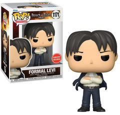 Funko Attack on Titan Formal Levi figure front view, ideal for display and collection.