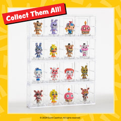 Random mystery figure packaging adds thrill to collecting.