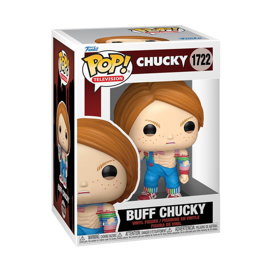 Funko Buff Chucky front view for shelf display in a horror collection.