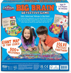 Funko Cranium Big Brain Detective characters artwork highlights playful suspects and friendly competition.