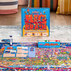 Funko Cranium Big Brain Detective clue cards showcase clever puzzles to spark group problem solving.