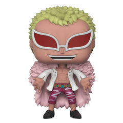 Funko Doflamingo Pop figure back view highlighting color styling.