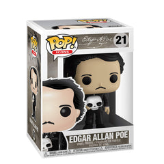 Funko Pop! Icons Edgar Allan Poe with Skull in window box ideal for gifting and protection.