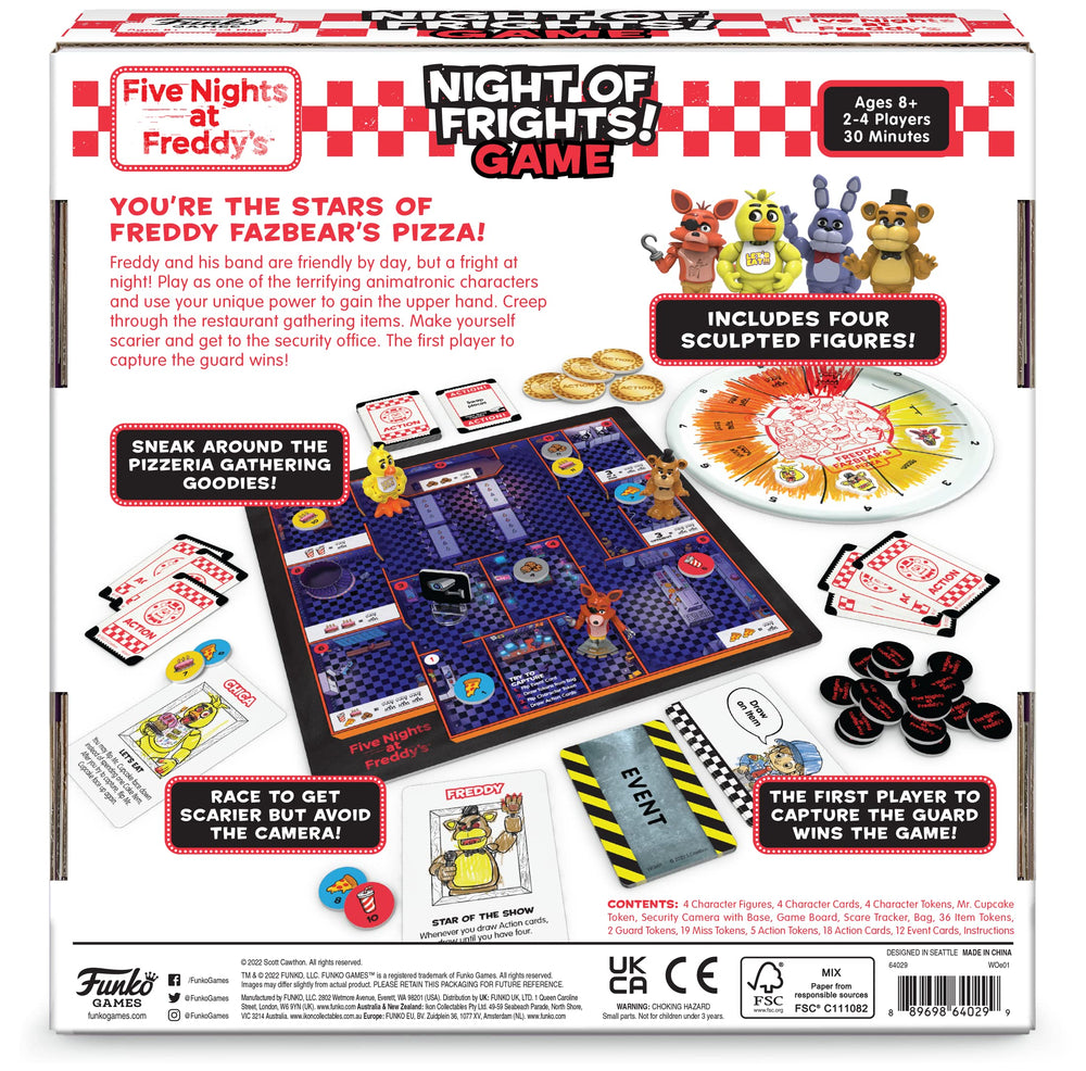 Chica figure from Funko Games Night of Frights adds tabletop presence.