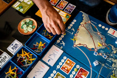 Funko Games Pan Am plane miniatures era 3 with dynamic route clashes