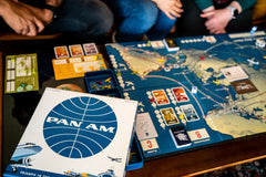 Funko Games Pan Am player boards organizing turns for smooth play