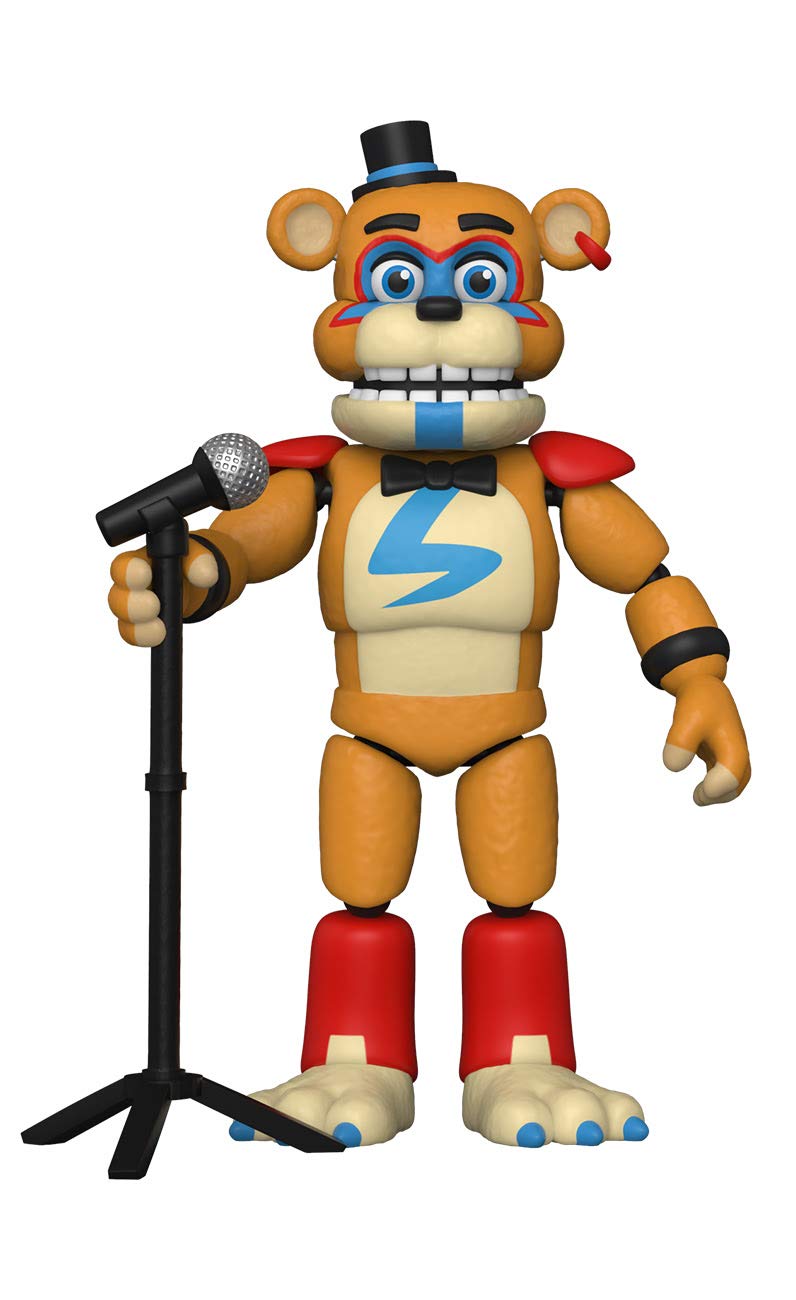 Funko Glamrock Freddy figure from FNAF Security Breach, vibrant centerpiece for shelves.
