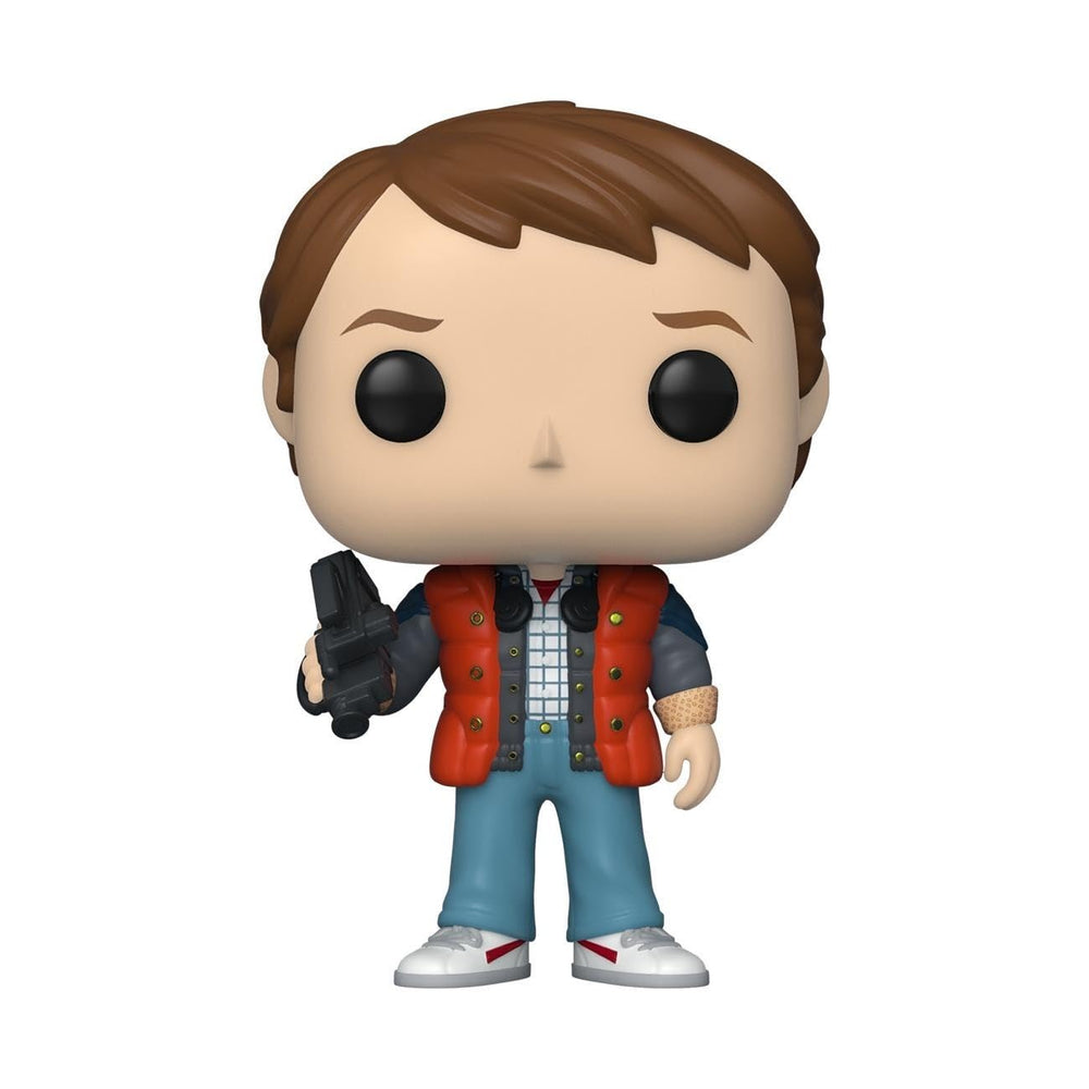 Funko Marty Puffy Vest figure in display box for safe display.