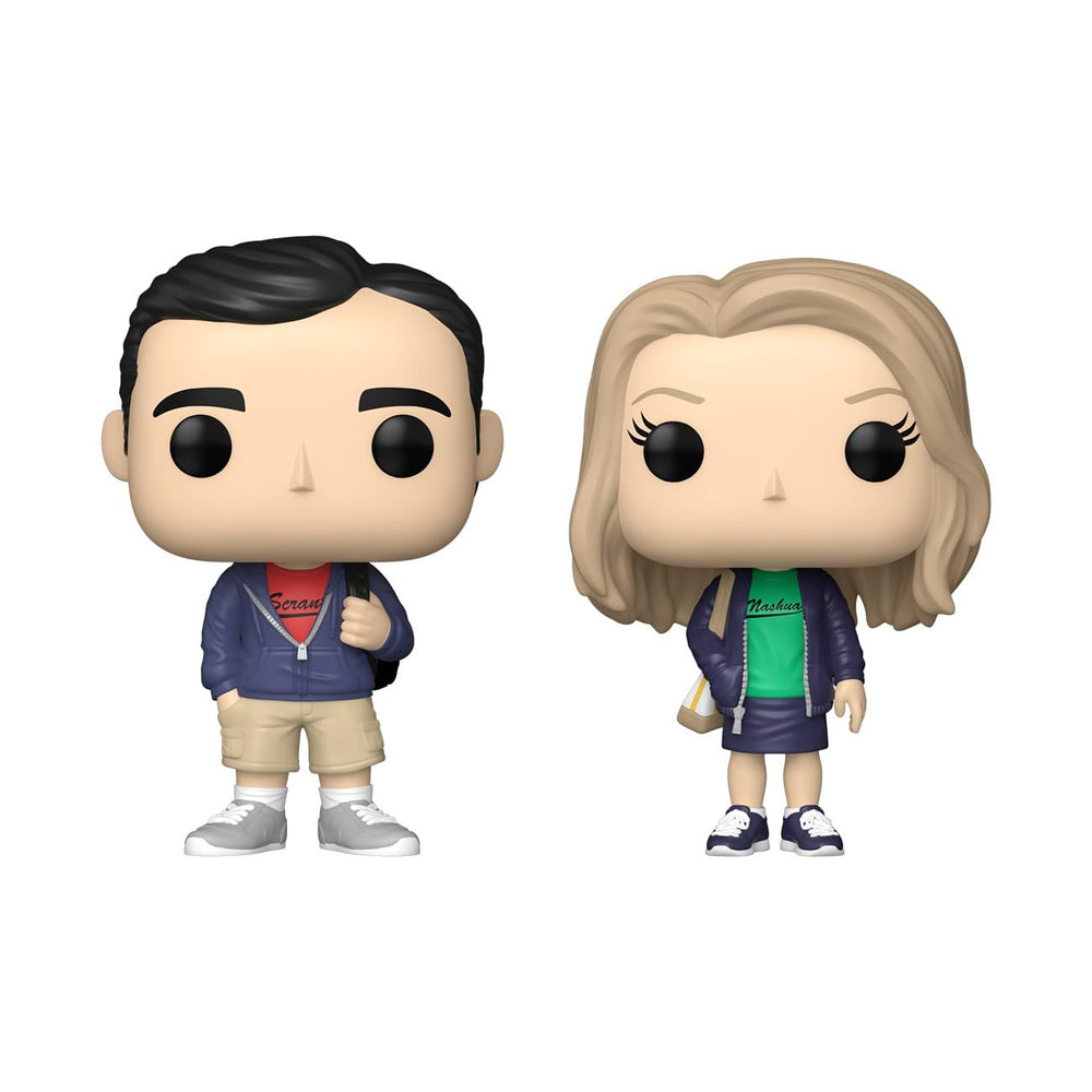 Front view of Funko Pop Michael Scott and Holly Flax 2-pack for display