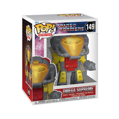 Funko Omega Supreme Pop front view showcases retro Transformers styling for shelves