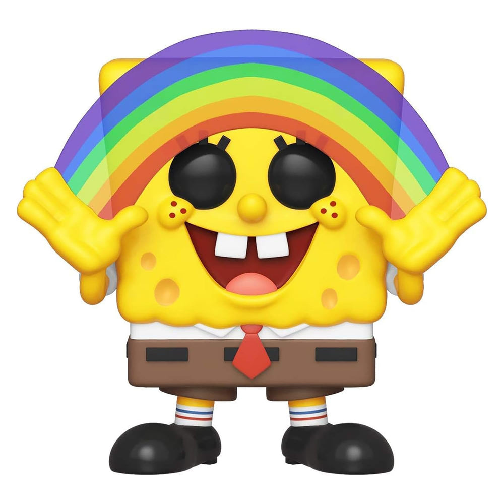 Funko Pop! Animation SpongeBob Rainbow figure on display, ideal for shelf decor.