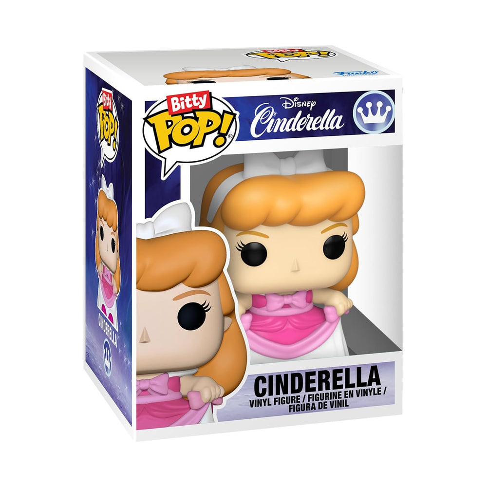 Funko Pop Bitty Cinderella pink dress figurine on display