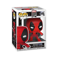 Funko POP Deadpool first-appearance figure, front view, ideal for shelf display.