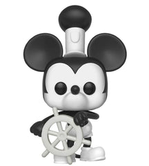 Funko Pop Disney Mickey's 90th Steamboat Willie side view figure, perfect on shelves.