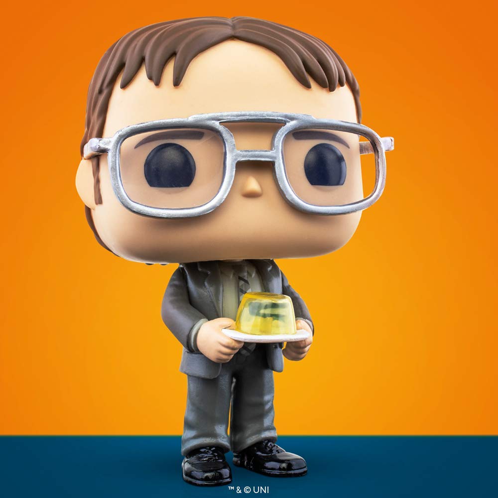 Funko Pop! Office Dwight pose image ideal for fans expanding The Office set.