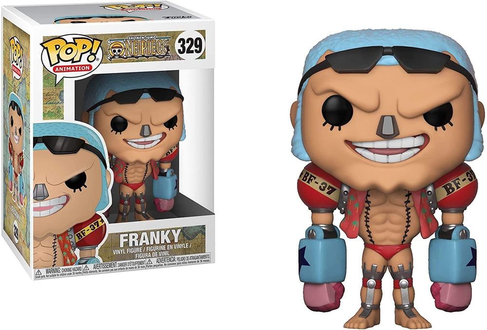 Funko Pop! One Piece Franky front view perfect for shelf display and collection.