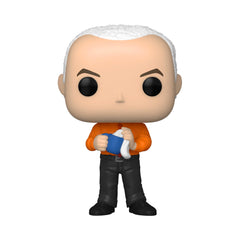 Funko Pop Gunther with Chase from Friends side view highlighting details.