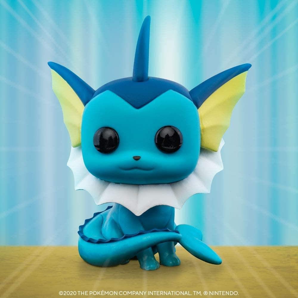 Funko Vaporeon Pop! figure in box, ready for gift-giving and unboxing.