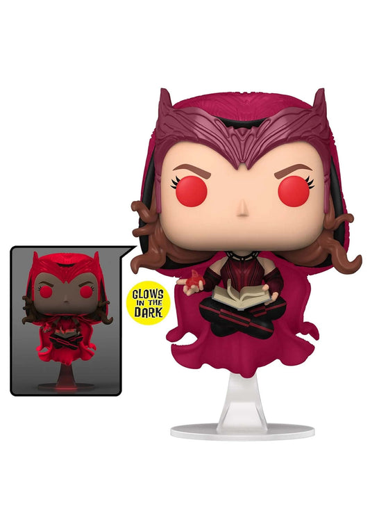 Funko WandaVision Scarlet Witch glow-in-the-dark Pop! Vinyl, front view ideal for display and nighttime glow.