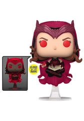 Funko WandaVision Scarlet Witch glow-in-the-dark Pop! Vinyl, front view ideal for display and nighttime glow.