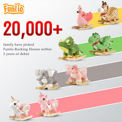 FUNLIO Elephant Rocking Horse soft plush materials offer gentle, huggable comfort.