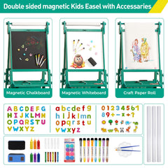 FUNLIO paper roll holder on top of the easel keeps art sessions organized.