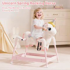 FUNLIO unicorn spring horse with twinkling eyes inspires wonder and storytelling