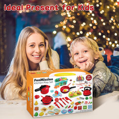 FunMission 134pcs toy kitchen pretend food set enhances social play and communication