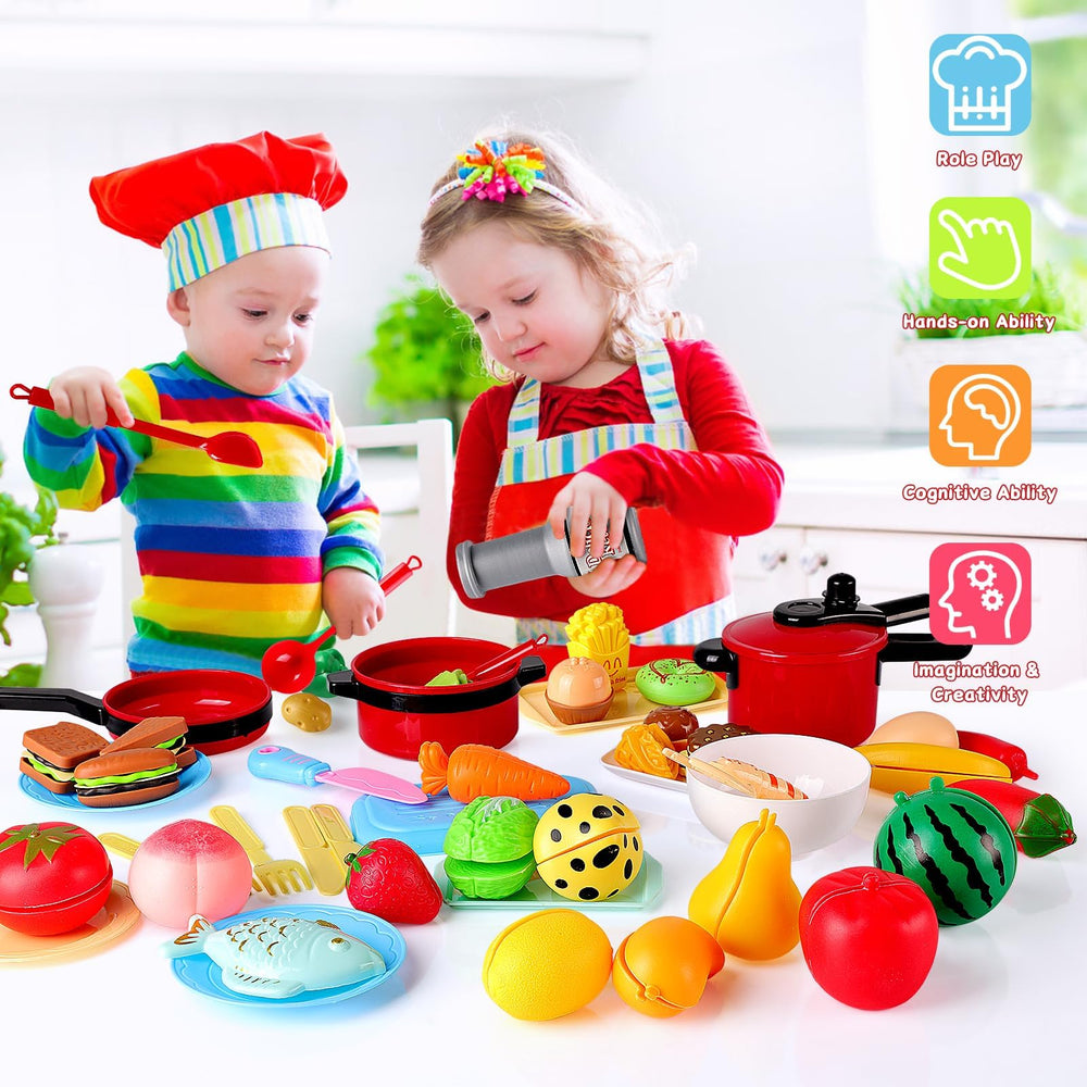 FunMission 134pcs toy kitchen kettle supports role-play tea time and storytelling