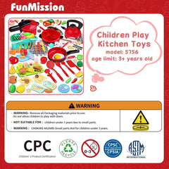 FunMission 134pcs toy kitchen utensils and dishes complete the play kitchen setup