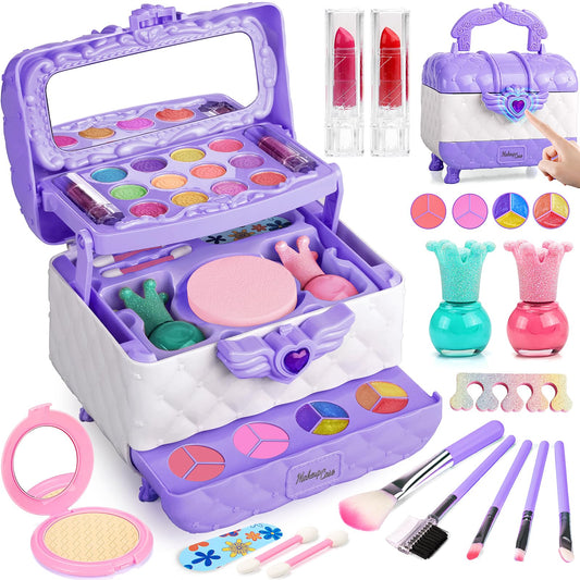 FunMission kids makeup set in a purple case, sparks creative play and easy cleanup.