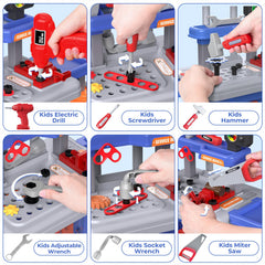 FunMission Kids Tool Set displayed with all accessories for complete pretend play.