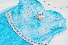 Funna Elsa costume back view showing full silhouette for stylish look