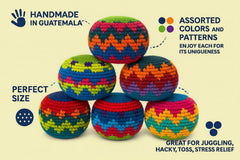 Funny Guy Mugs crochet-pattern hacky ball; eye-catching geometric design.
