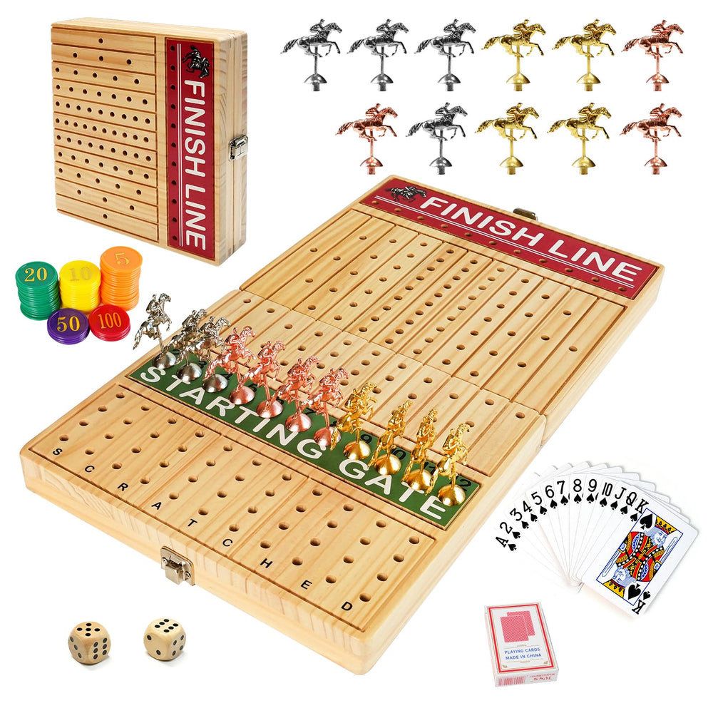FUNNYB&G horse race board game large foldable board for easy transport and play