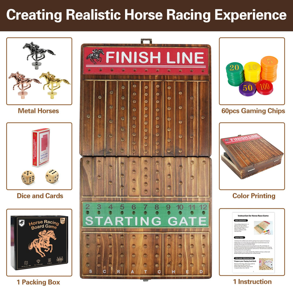 FUNNYB&G wooden horses detail with durable metal figures for realism.