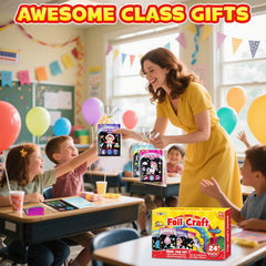 FUNNYB&G foil art and coloring sticks with press-and-reveal for quick crafts