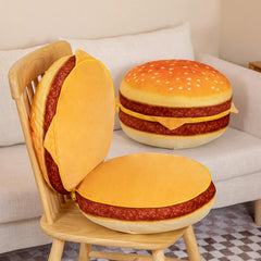 Funnykitten cheeseburger pillow features a zipper design for easy access.