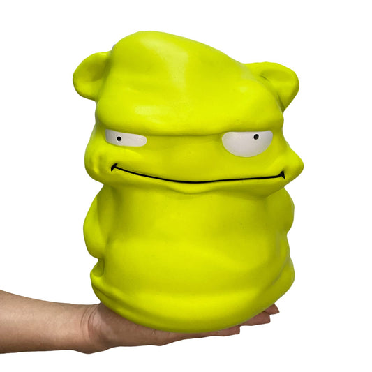 Funnysquee giant green monster squishy front view for stress relief and sensory play